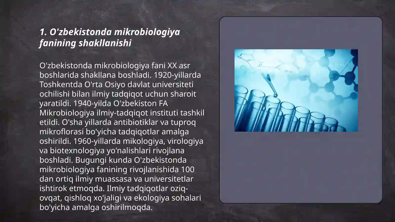 O'zbekistonda mikrobiologiya, virusologiya, immunologiya fanlarining tarixi va ularga hissa qo'shgan olimlar 3