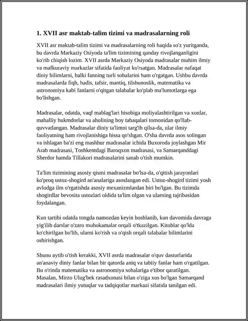 XVII ASRDAN XX ASRNING BIRINCHI YARMIGACHA TARBIYA, MAKTAB VA PEDAGOGIK FIKRLAR RIVOJI 3