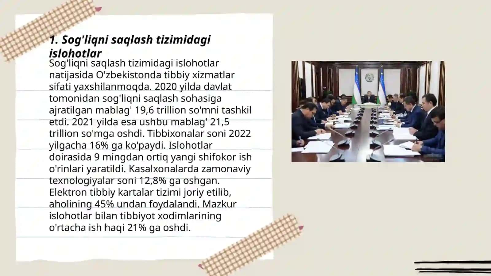 Sog'liqni saqlash tizimidagi islohotlar 3