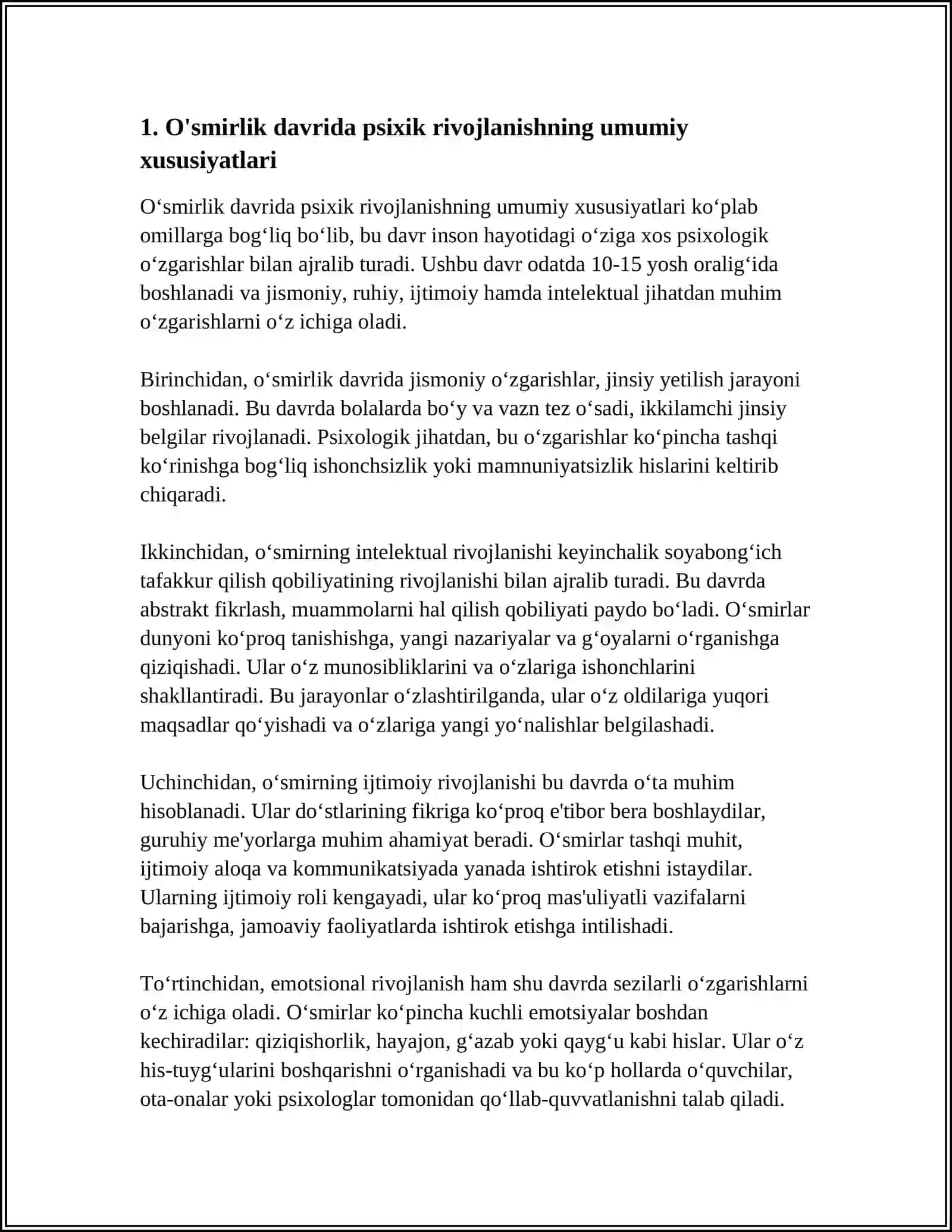 O‘SMIRLIK DAVRIDA PSIXIK RIVOJLANISHNING UMUMIY TAVSIFI 3