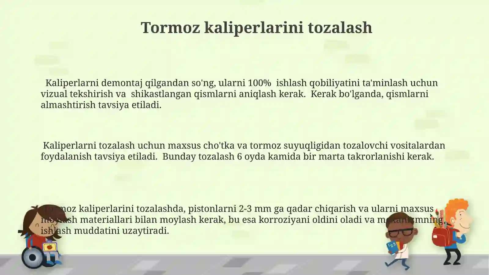 Avtomobilning tormoz tizimini tozalash va uning texnik xolatini aniqlash 3