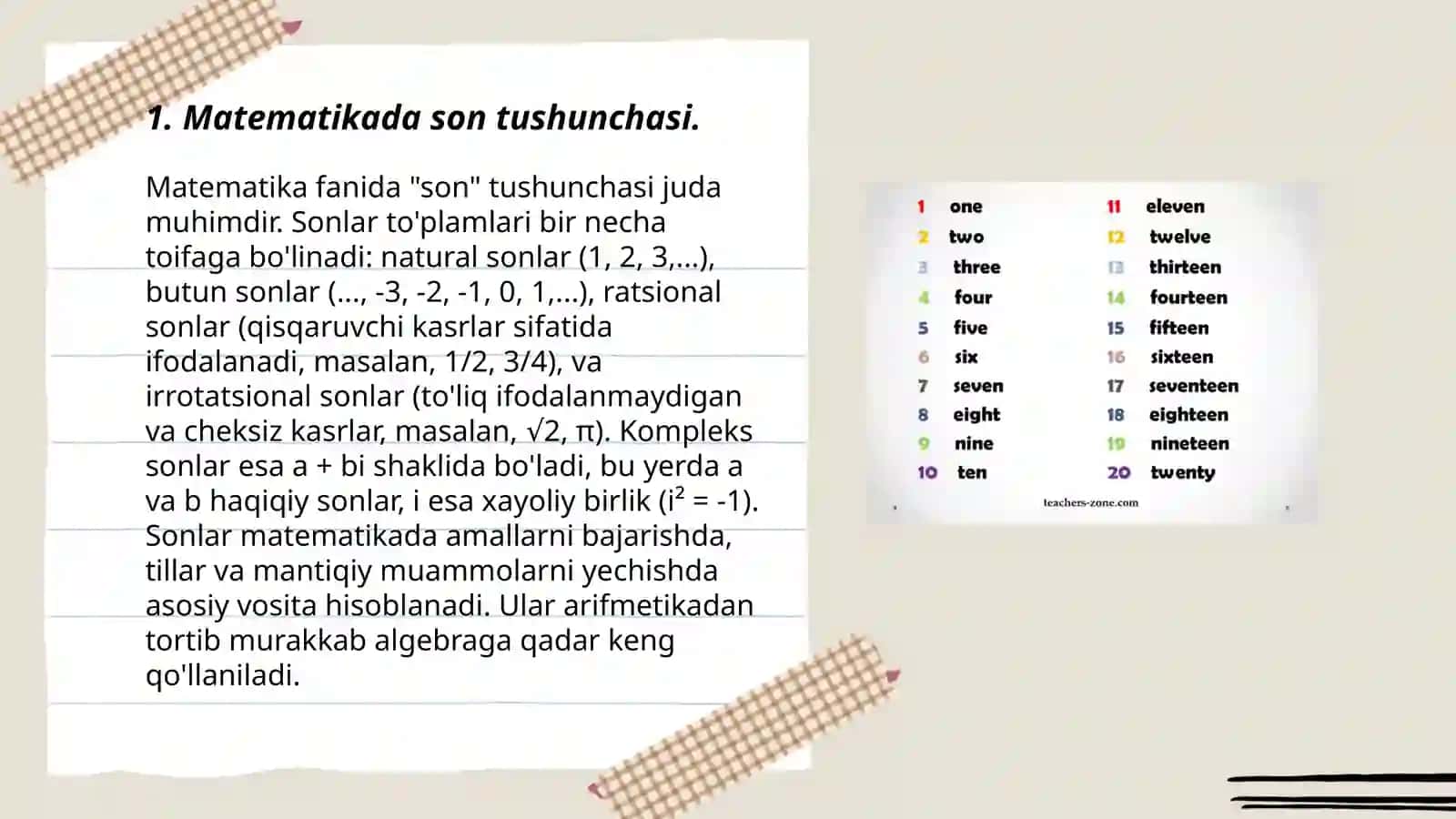 Matematikada son tushunchasi 3