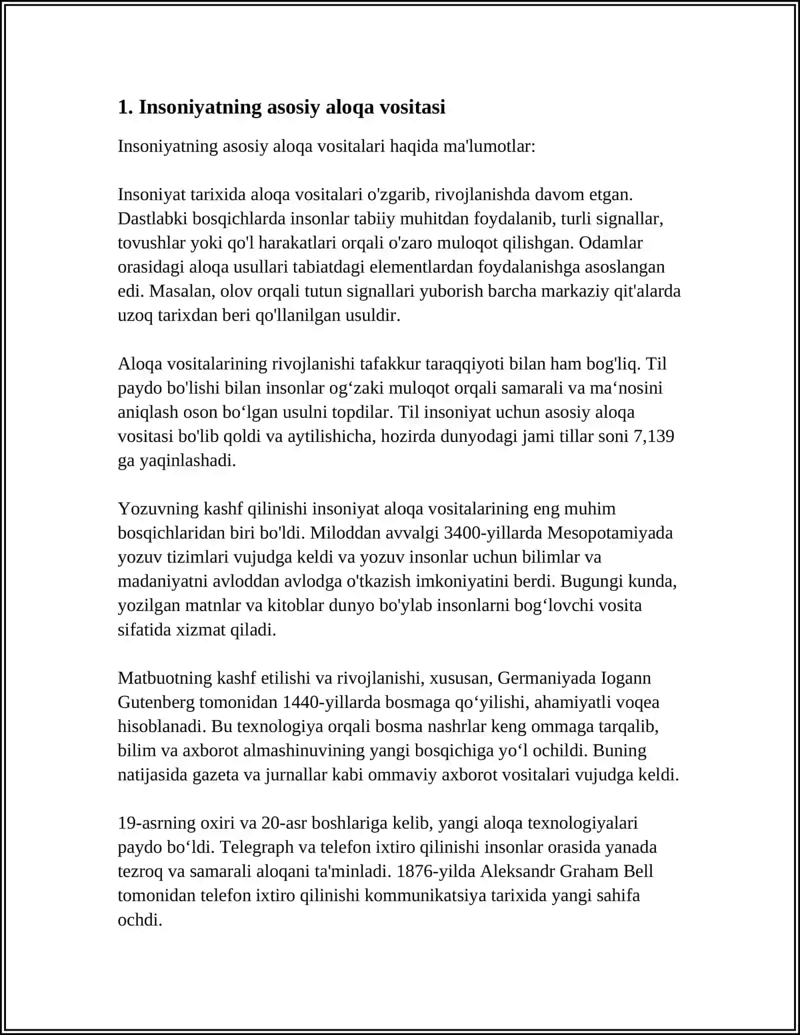 TIL INSONIYATNING ENG MUHIM ALOQA VOSITASIDIR.FIKR ALMASHINUV VA UNING ASOSIY VOSITALARI 3