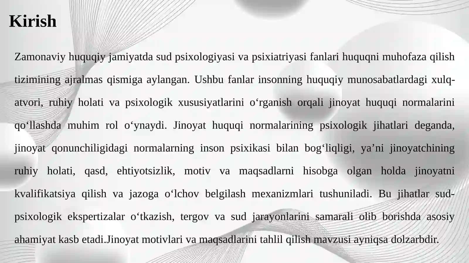 Jinoyat huquqi normalarining psixologik jihatlari. Jinoyat motivlari va maqsadlarini t 3