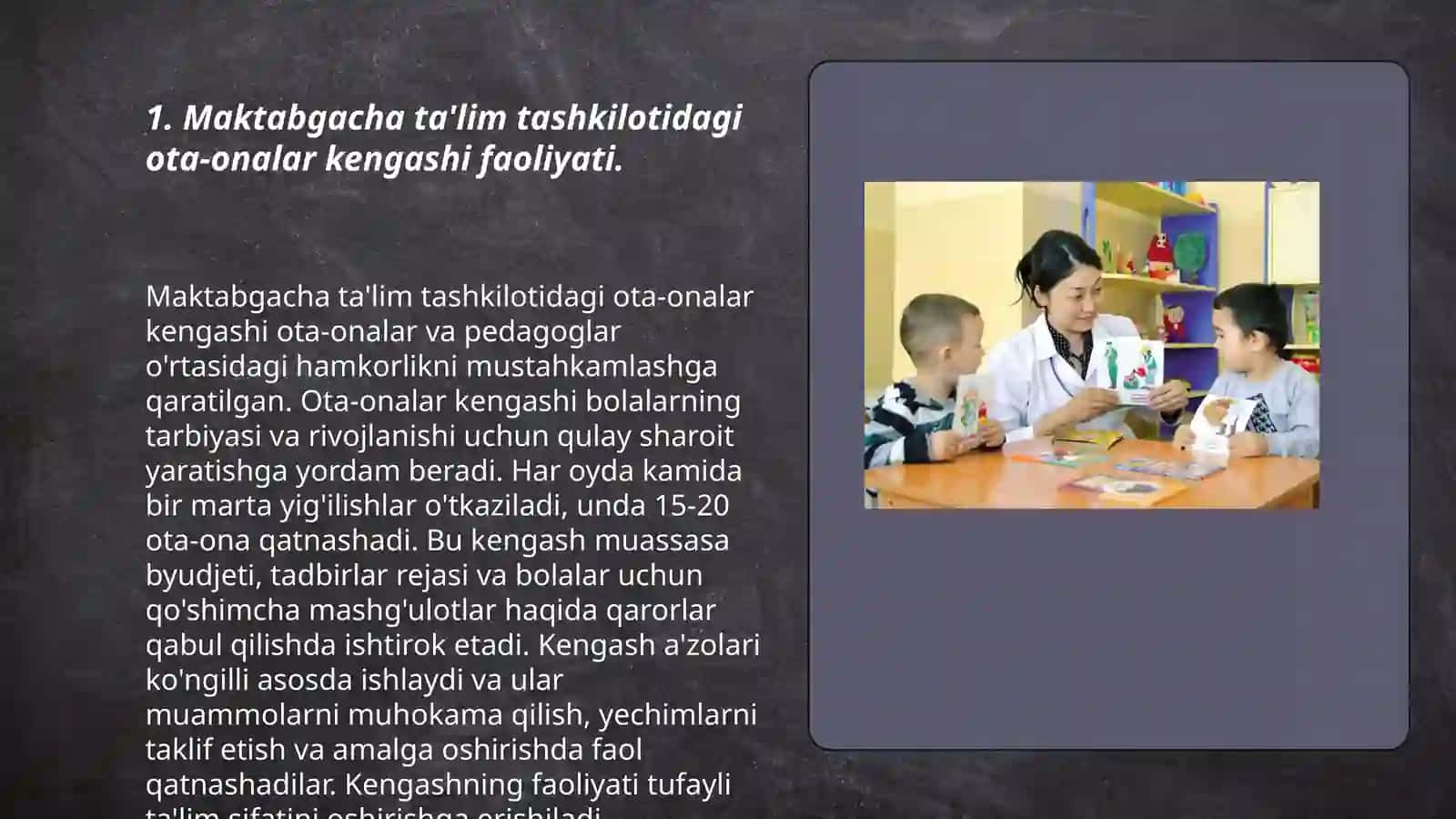 Maktabgacha ta'lim tashkiloti va oila hamkorligi 3