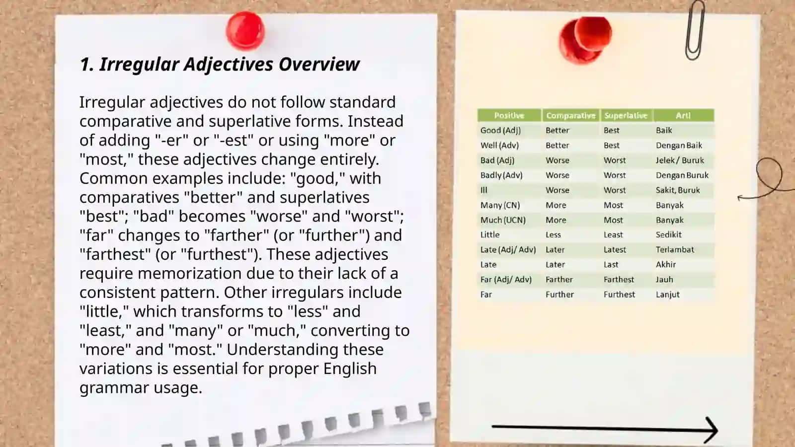 Irregular comparative and superlative adjectives 3