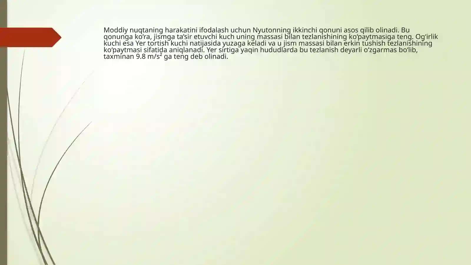 Matematik fizikada moddiy nuqtaning harakati 3