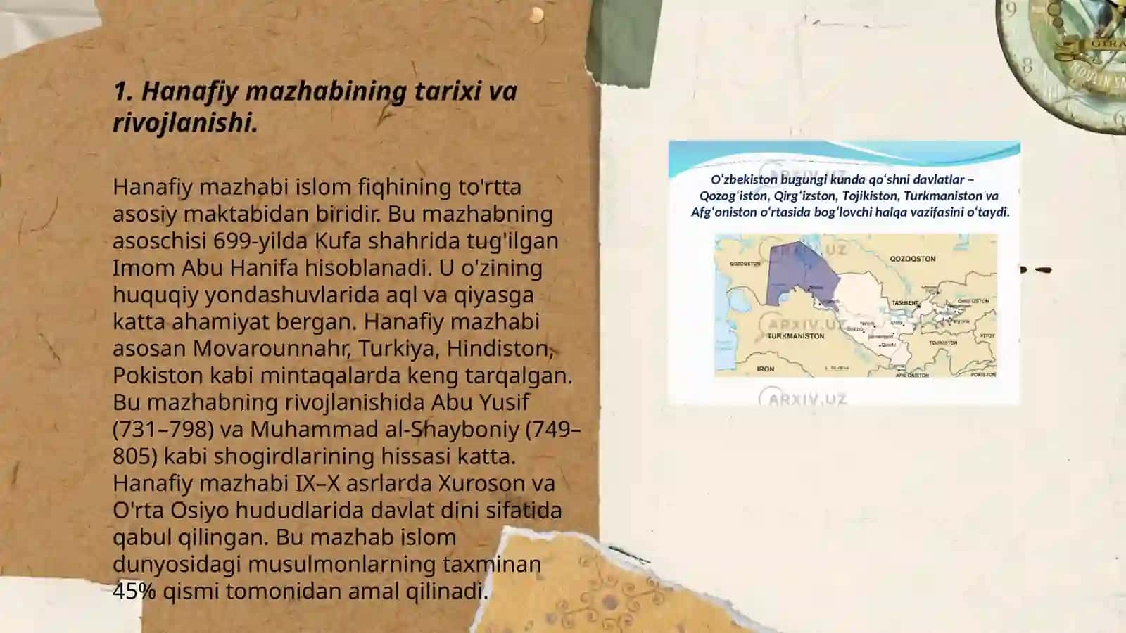 Hanafiy mazhabi rivojida Markaziy Osiyo faqihlarining roʻli va hissasi 3