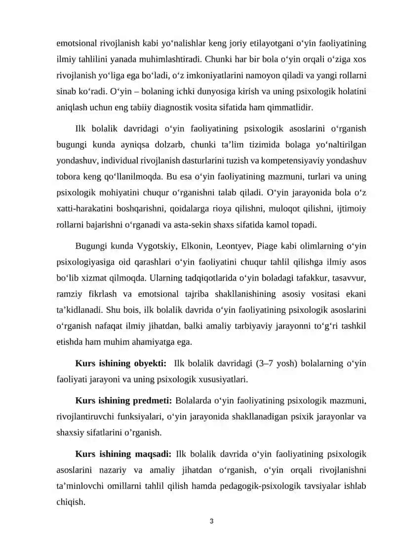 Ilk bolalik davrida o‘yin faoliyatining psixologik asoslari 3