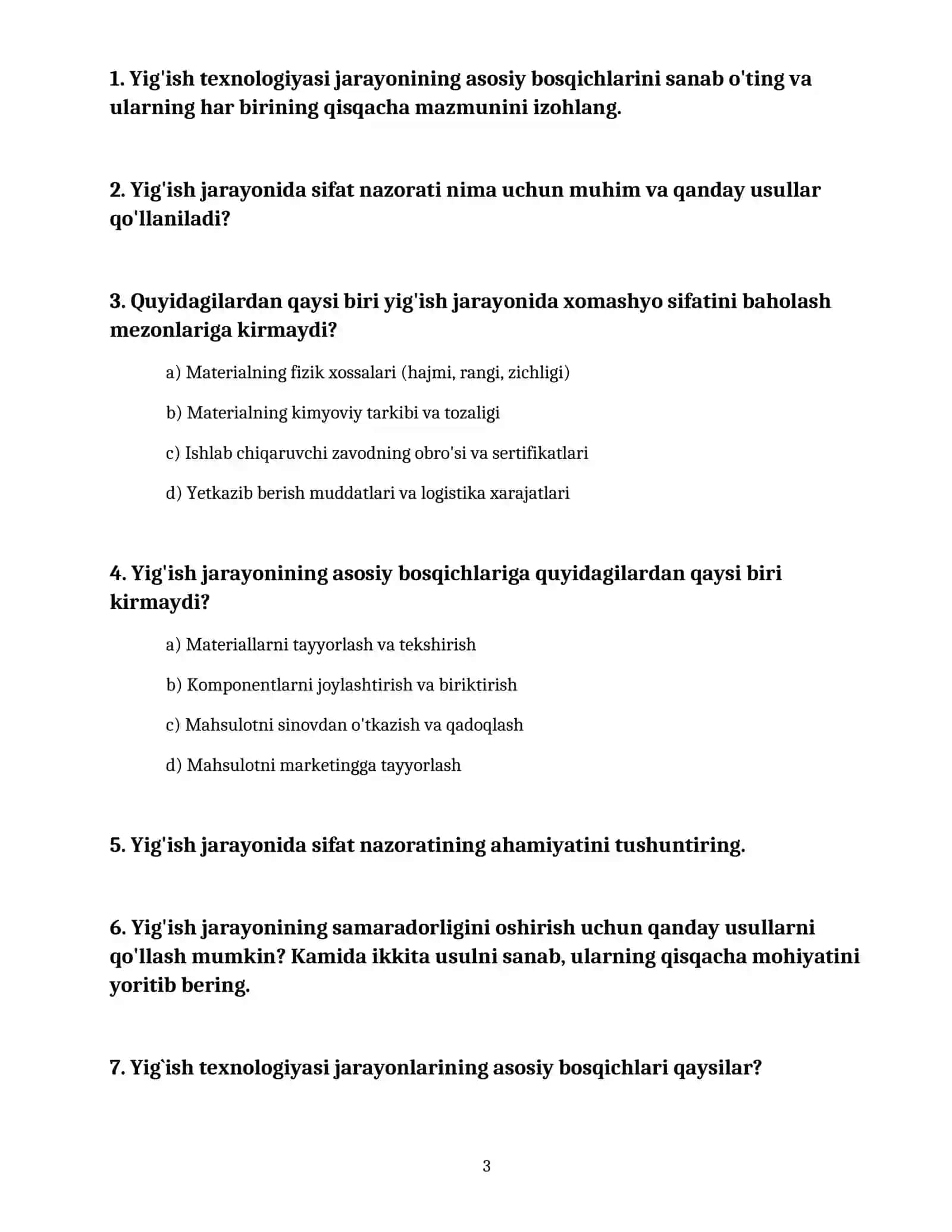 Yig`ish texnologiyasi jarayonlarining tuzilishi va mazmuni 3