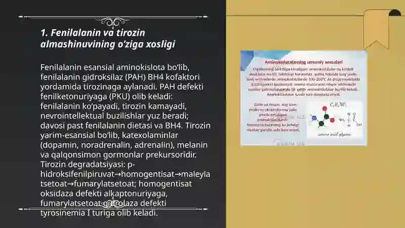 Ayrim aminokislotalar almashinuvining o’ziga xosligi 3