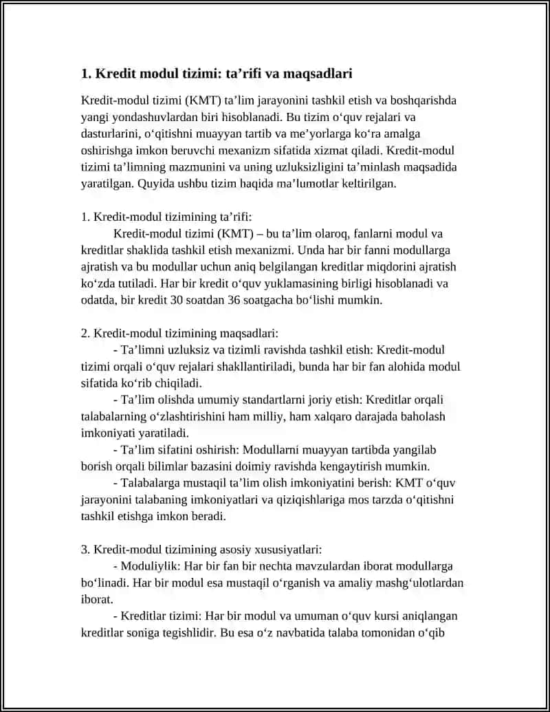 KREDIT MODUL TIZIMI 3