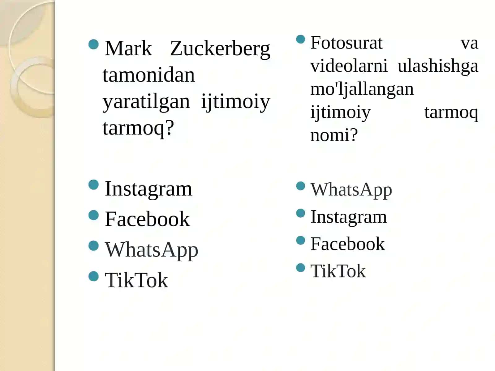 6-mavzu: Ijtimoiy tarmoqlarda axborot xurujlari va tahdidlar (4 soat) 3