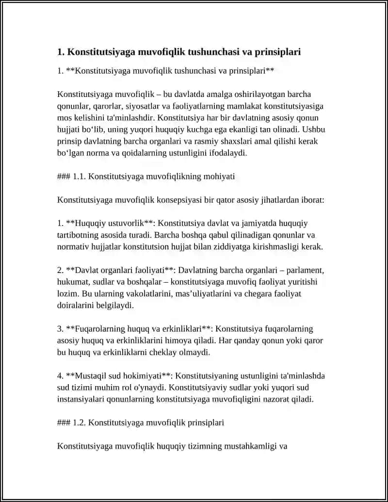 Konstitutsiyaga muvofiqlik tushunchasi va prinsiplari 3
