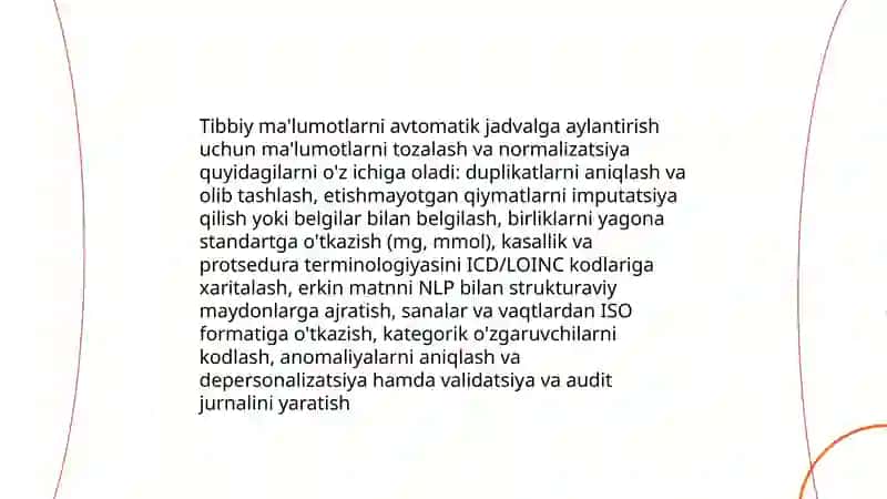 Tibbiy ma'lumotlar asosida avtomatik jadval va havolalar yaratish 3