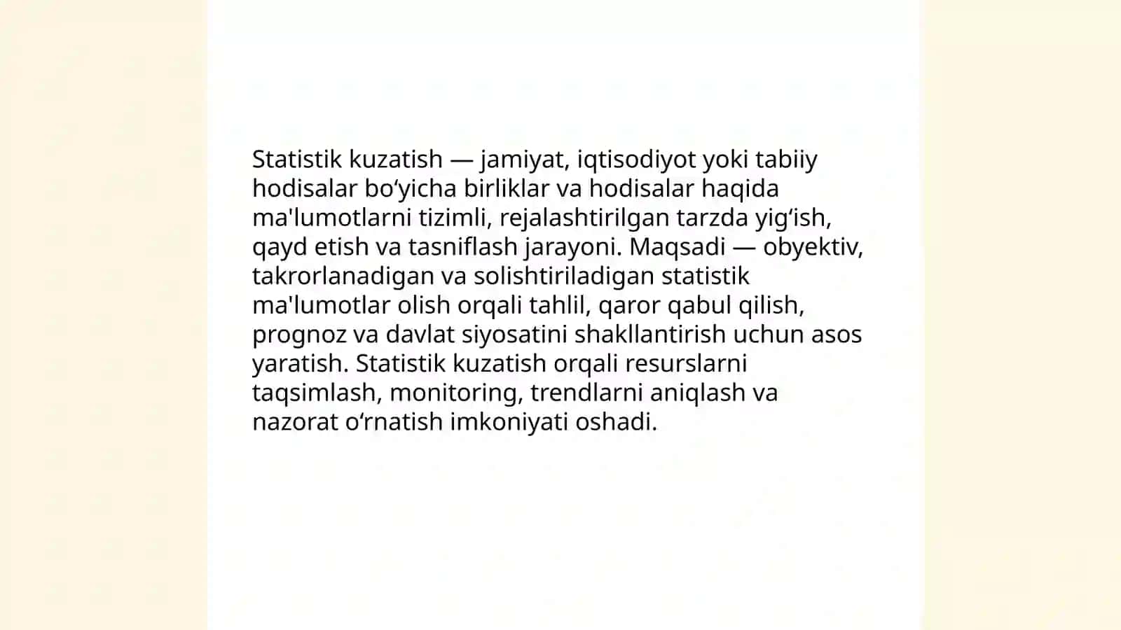 Statistik kuzatishning asosiy bosqichlari va turlari 3