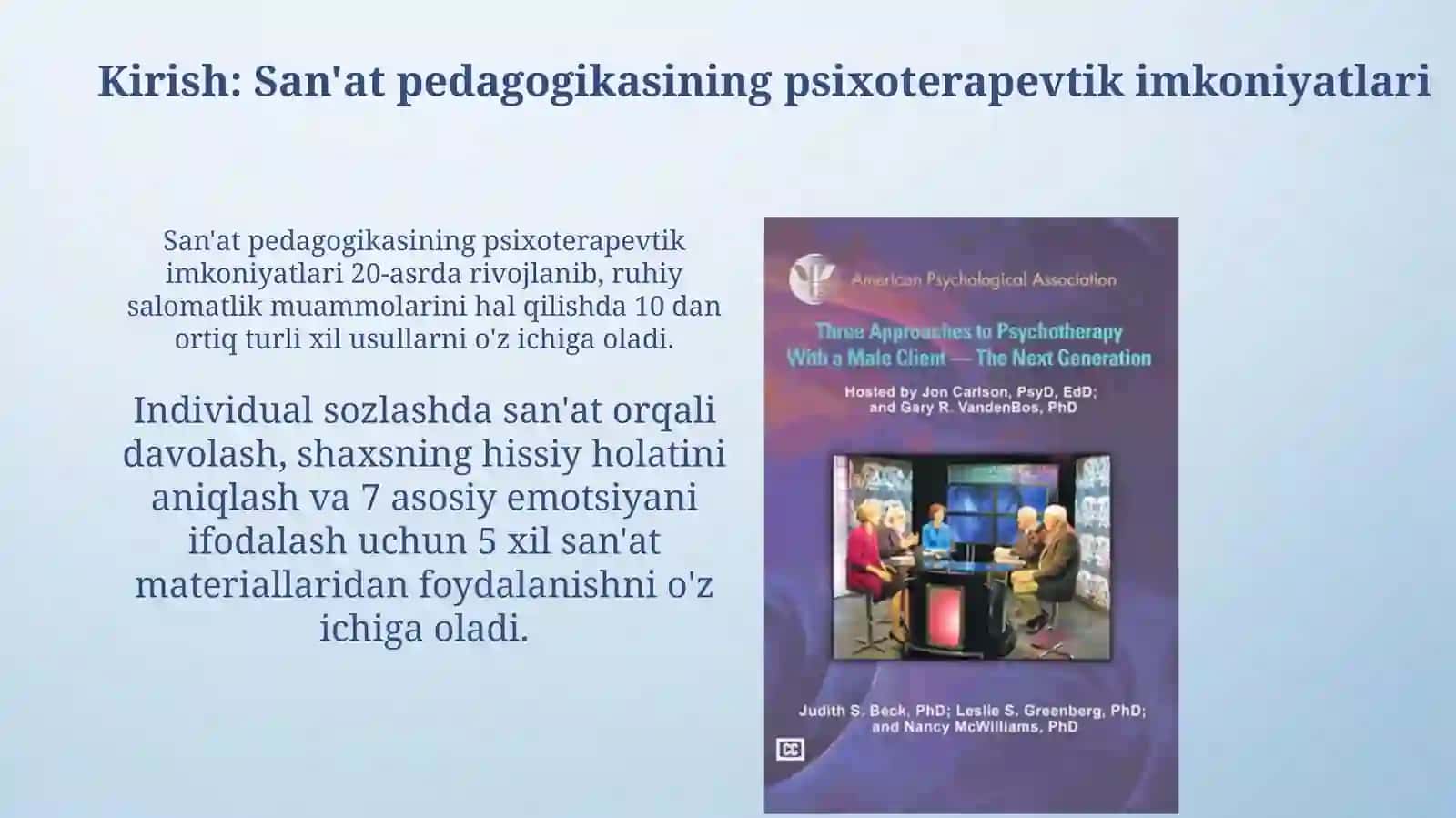 Individual va guruxlar rejimda Art pedagogikaning psixoterapevtik imkoniyatlari 3