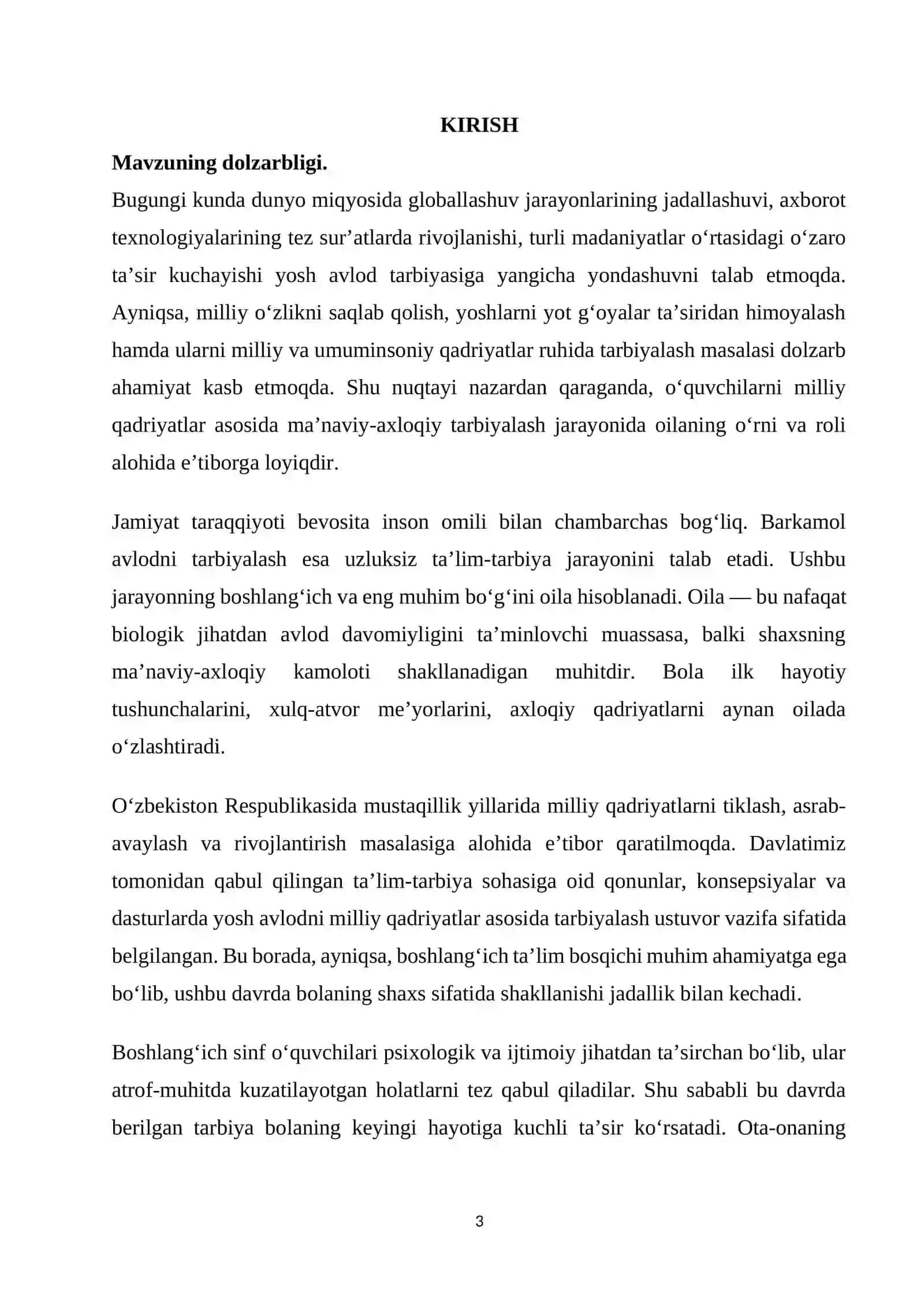 Tarbiyaning milliy umum insoniy qadiryatlar qamrovida bo‘lishi 3