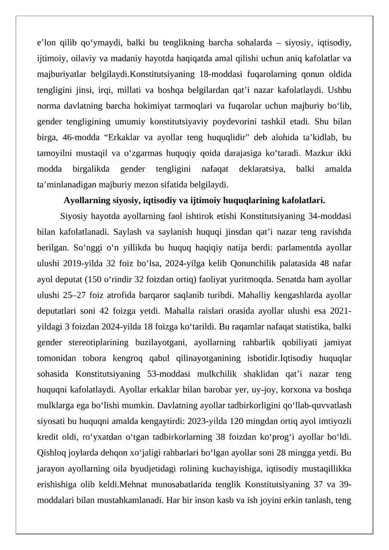 Ayollar huquqini ta’minlash bo‘yicha milliy qonunchilik 3