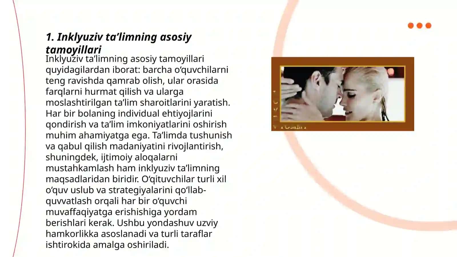 Inklyuziv taʼlimning mohiyati, integratsion taʼlimdan farqi va ijtimoiy reabilitatsiya haqida tushuncha berish 3