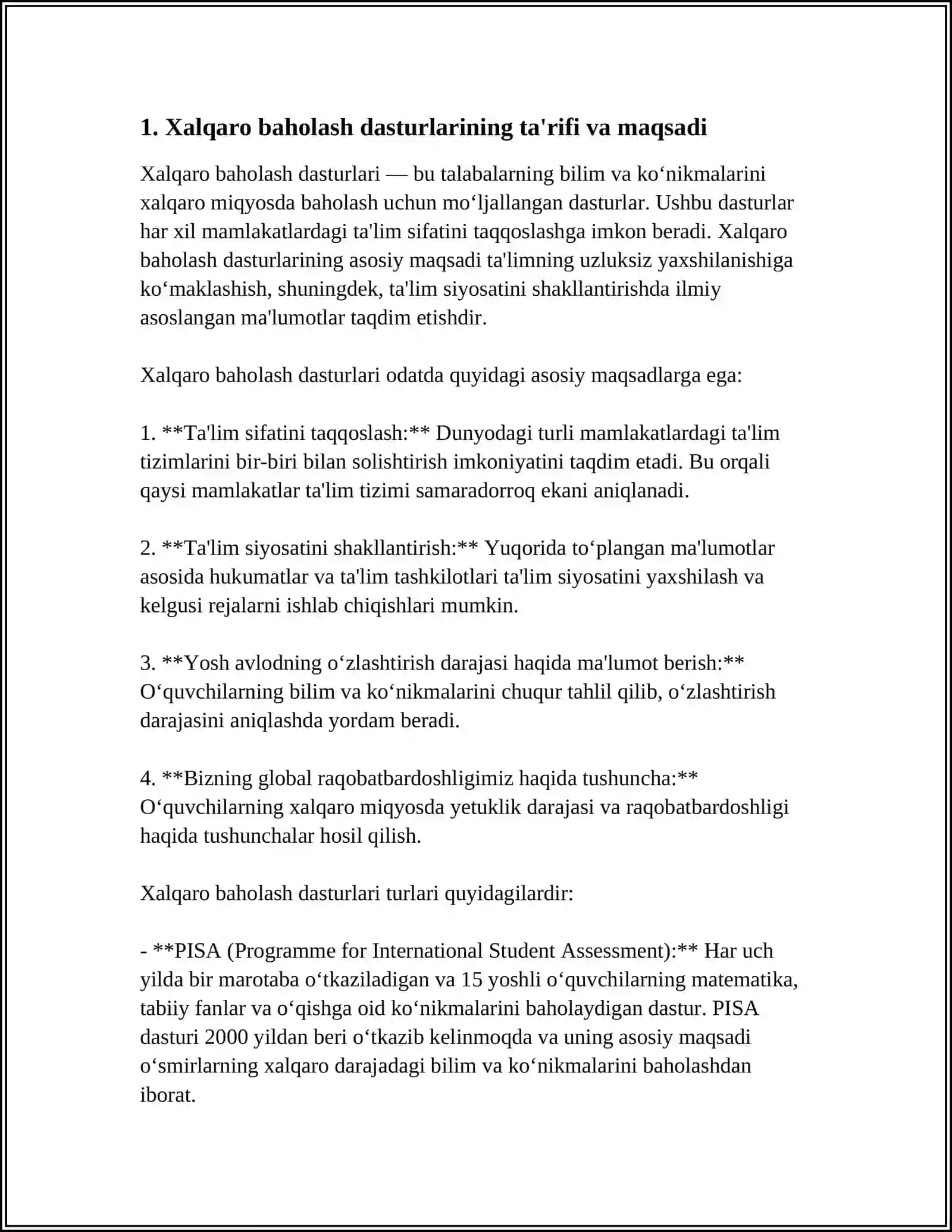 XALQARO BAHOLASH DASTURLARI DOIRASIDA HUKUMAT QARORLARINING MAZMUM VA MOHIYATI 3