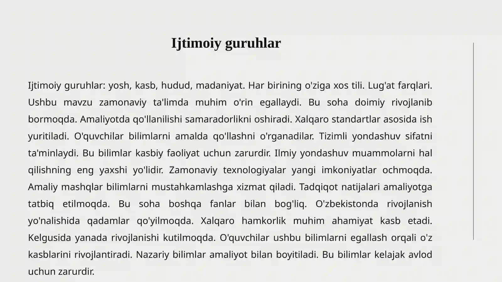 Lug'at va Ijtimoiy Guruhlar 3