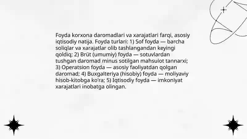 Korxona foydasining taqsimlanishi va ishlatilishi 3