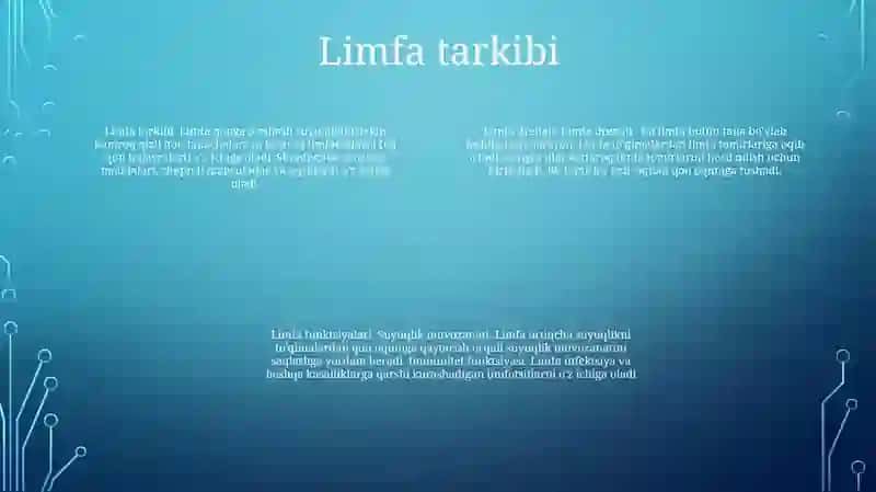 Limfaning Xosil Bolishi,Tarkibi Va Vazifalari 3