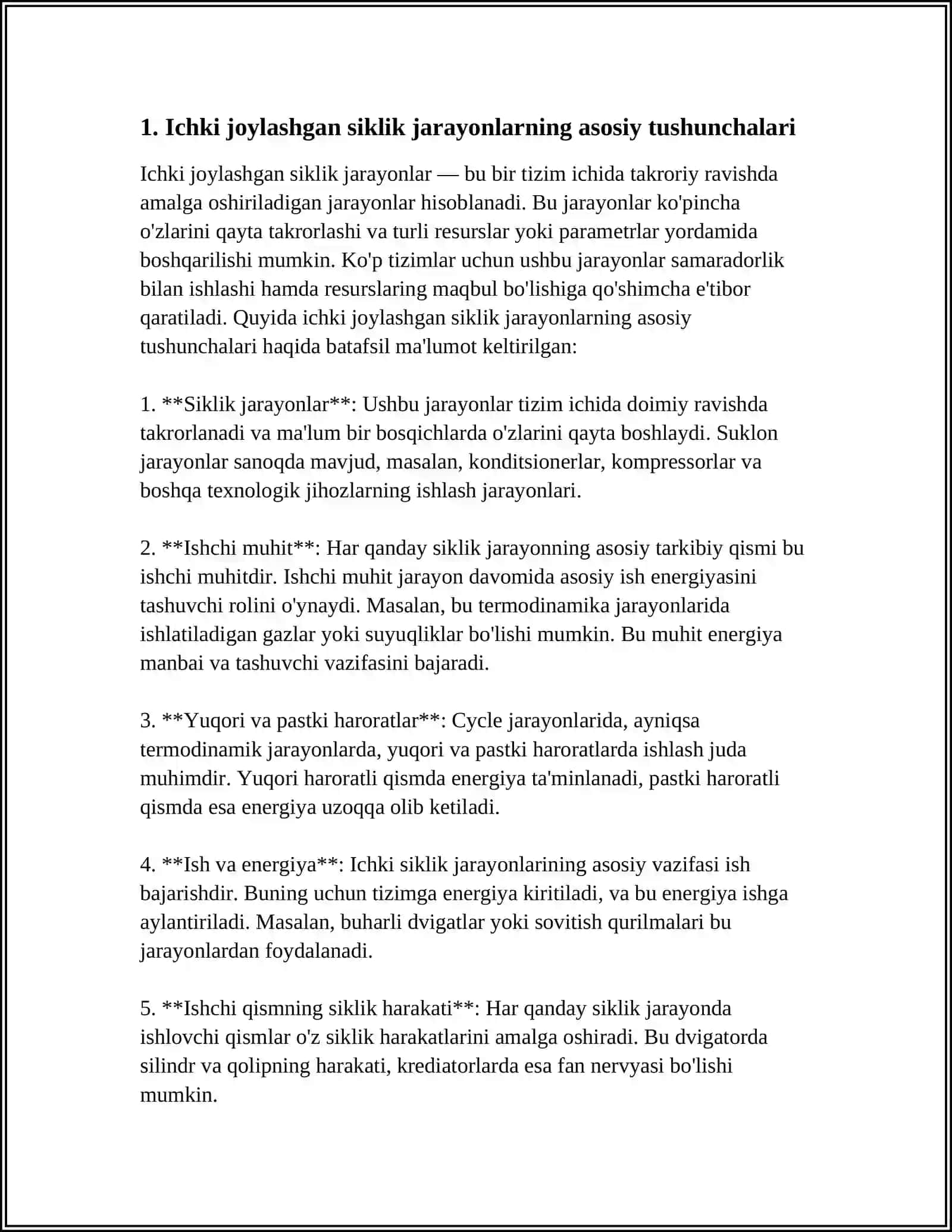 ICHKI JOYLASHGAN SIKLIK JARAYONLARNI TASHKIL ETISH 3