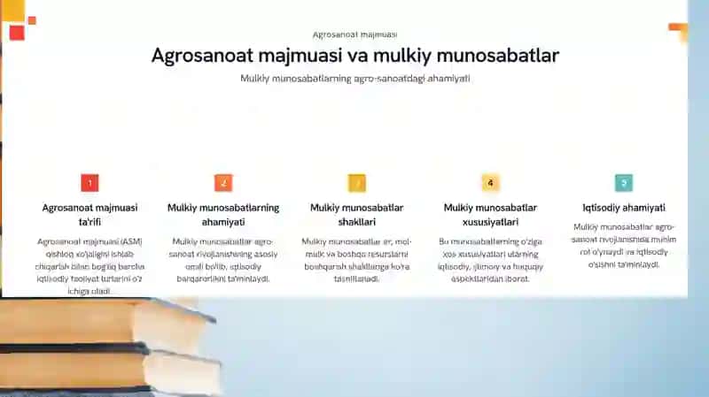 Agrosanoat majmuasida mulkiy munosabatlarning moxiyati, shakllari va o’ziga xos xususiyatlari 3