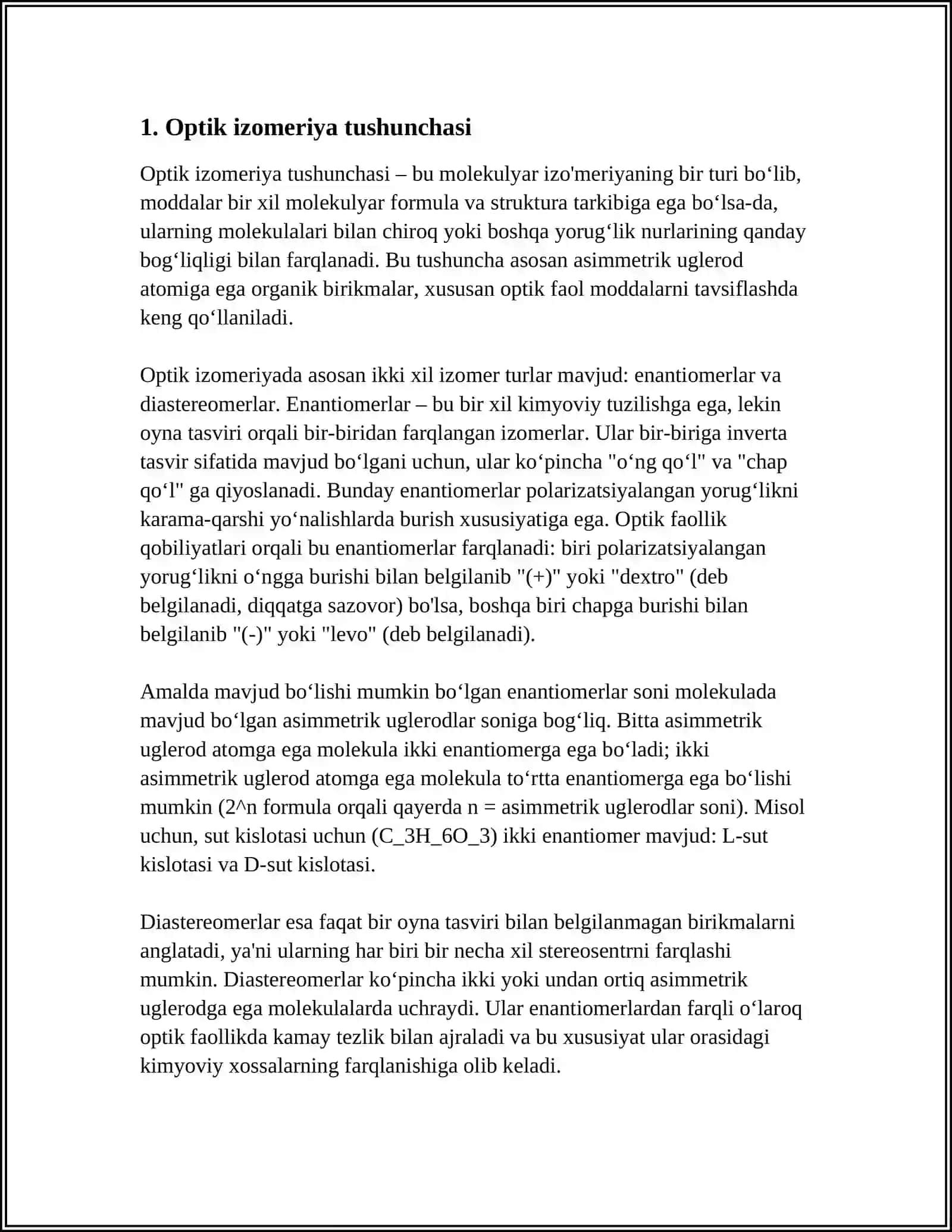 OPTIK IZOMERIYA XAQIDA MALUMOT 3