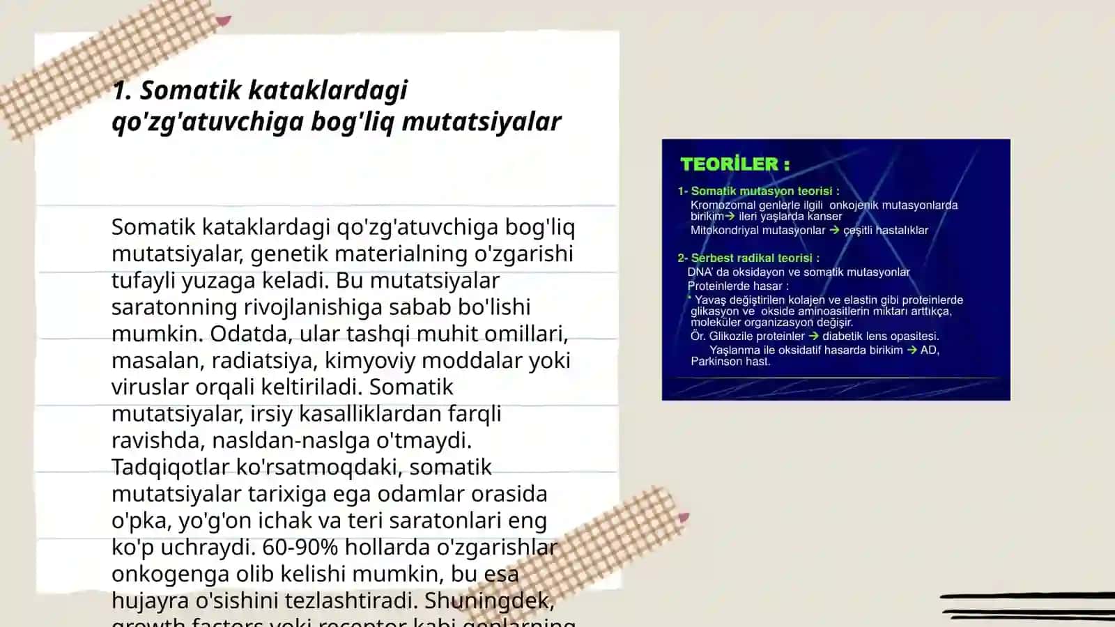 Somatik kurtak mutatsiyalariga misollar. Tabiiy mutatsiyalar. Morfozlar 3