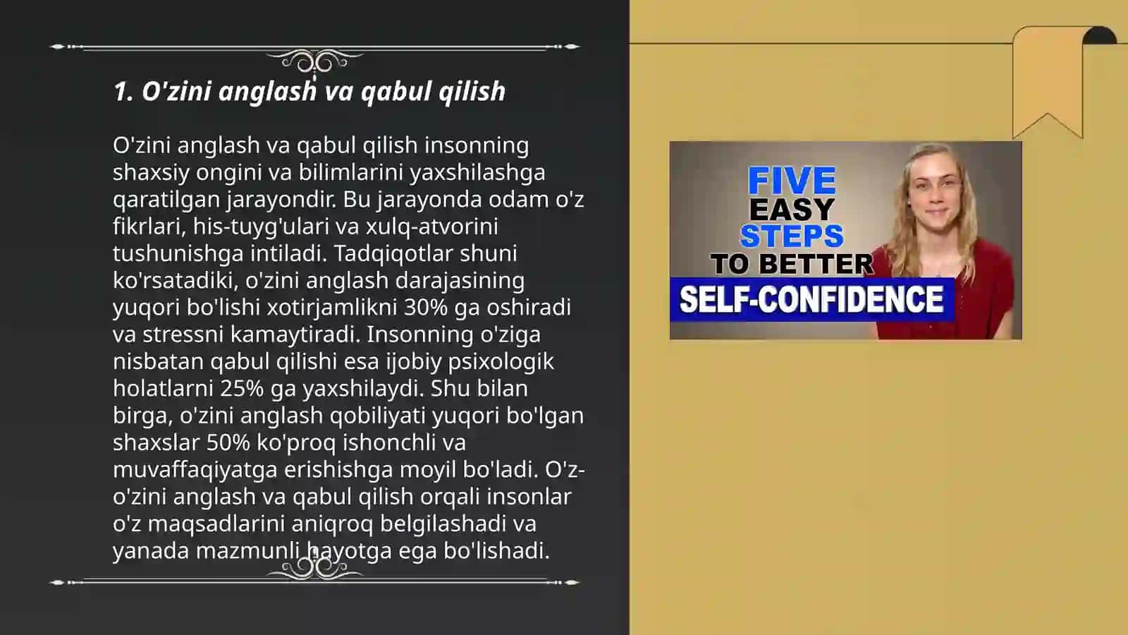 O'ziga ishonch mojizakor kuch 3