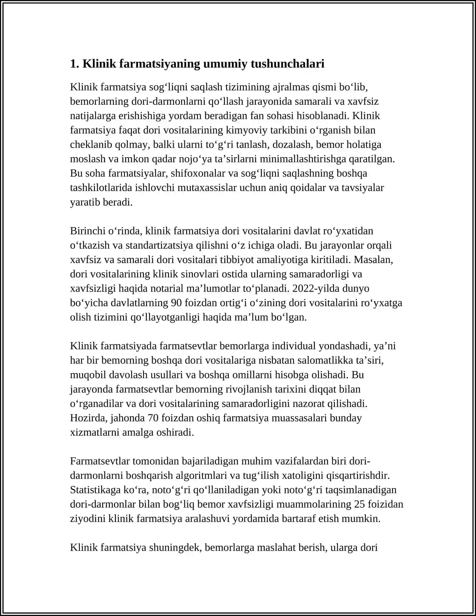 KLINIK FARMATSIYA FANI.UMUMIY PRINSIPLARI,DORILARNING ORGANIZMGA KIRITISH YO'LLARI VA SO'RILISHI. ULARNING OQSILLAR BILAN BOG'LANISHI VA ORGANIZMDA TARQALISHI 3