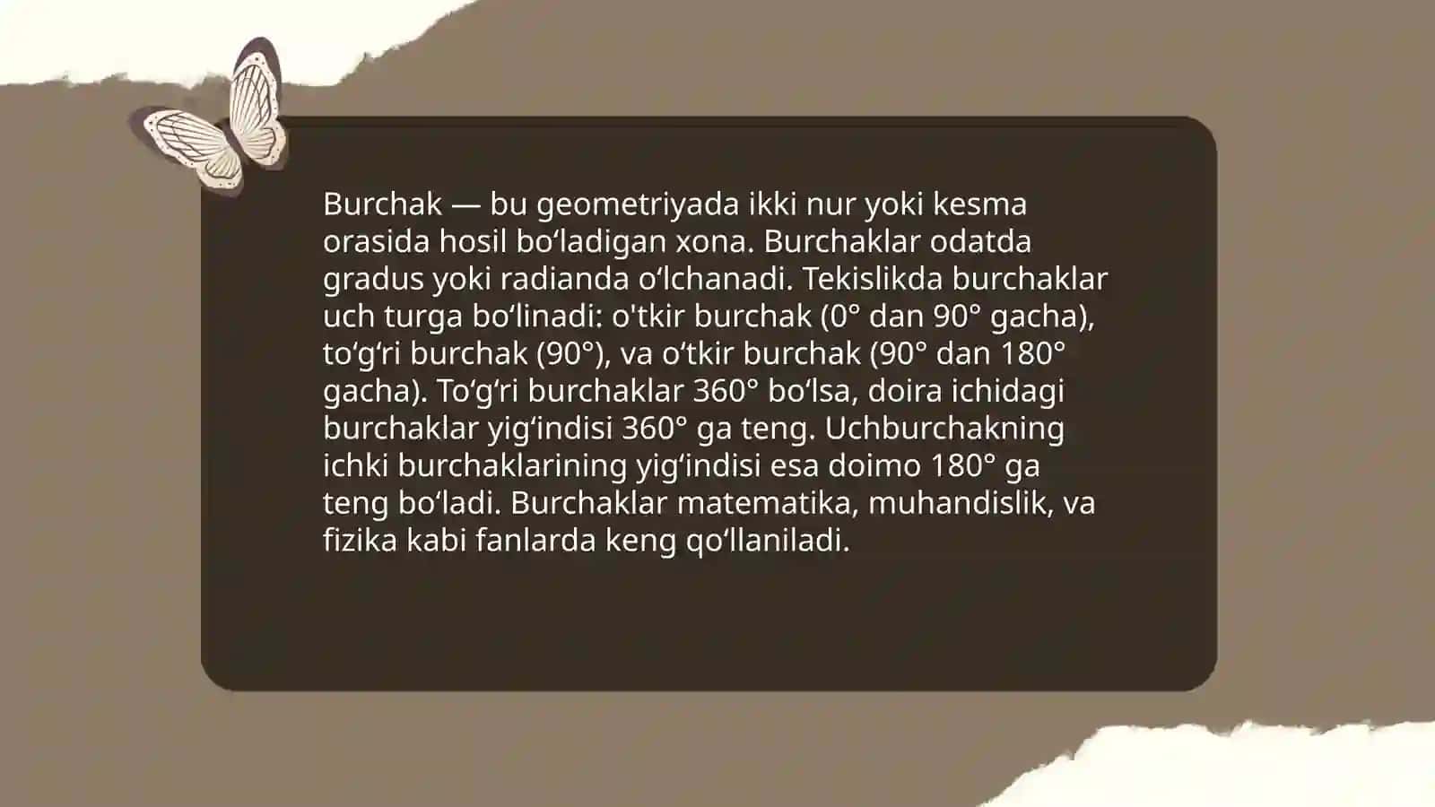 Burchak va uning turlari 3