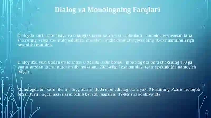 Dialog va Monologning Farqlari 3