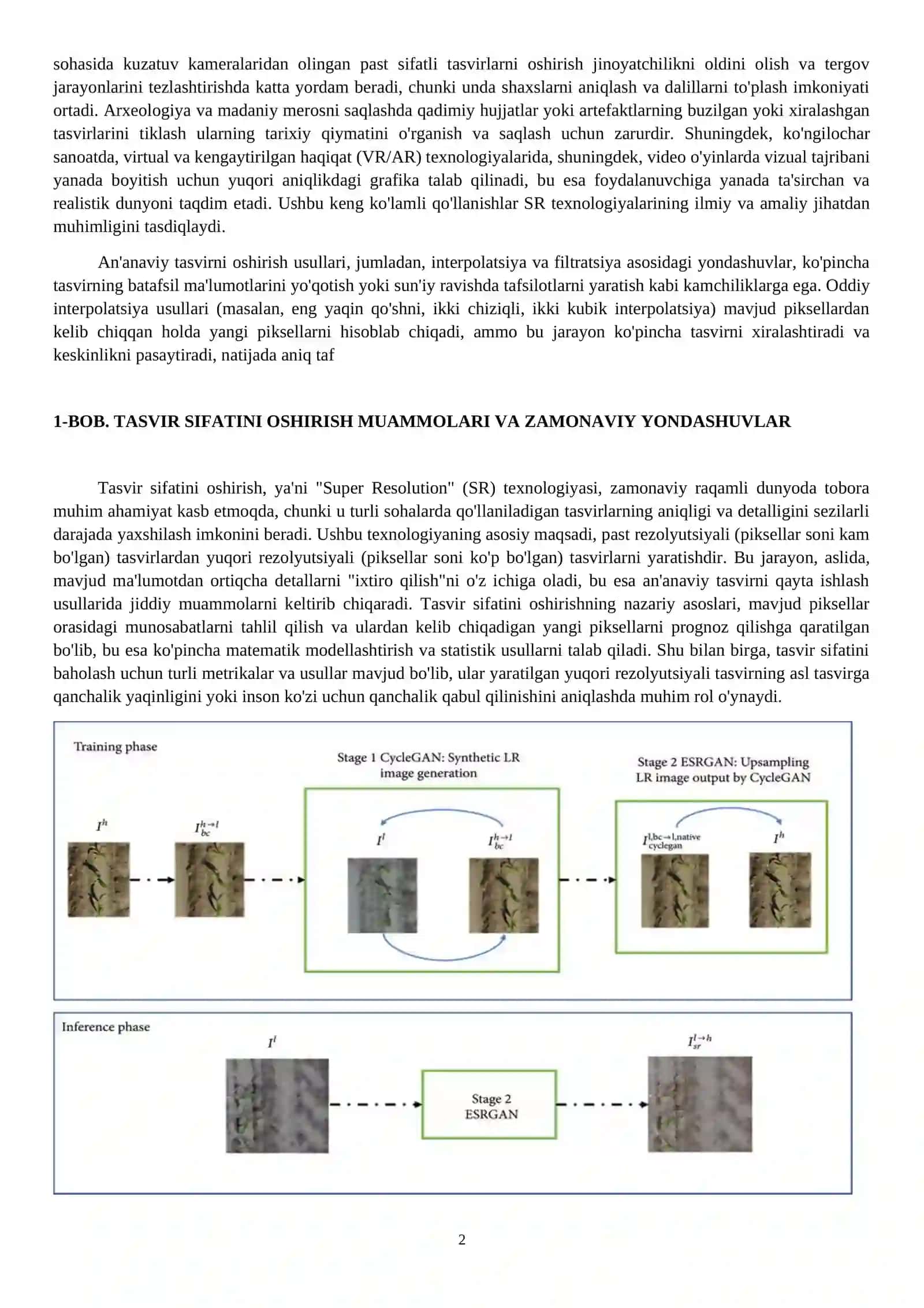 TASVIR SIFATINI OSHIRISHDA NEYRON TARMOQLARNING O'RNI (SUPER RESOLUTION TEXNOLOGIYASI) 3