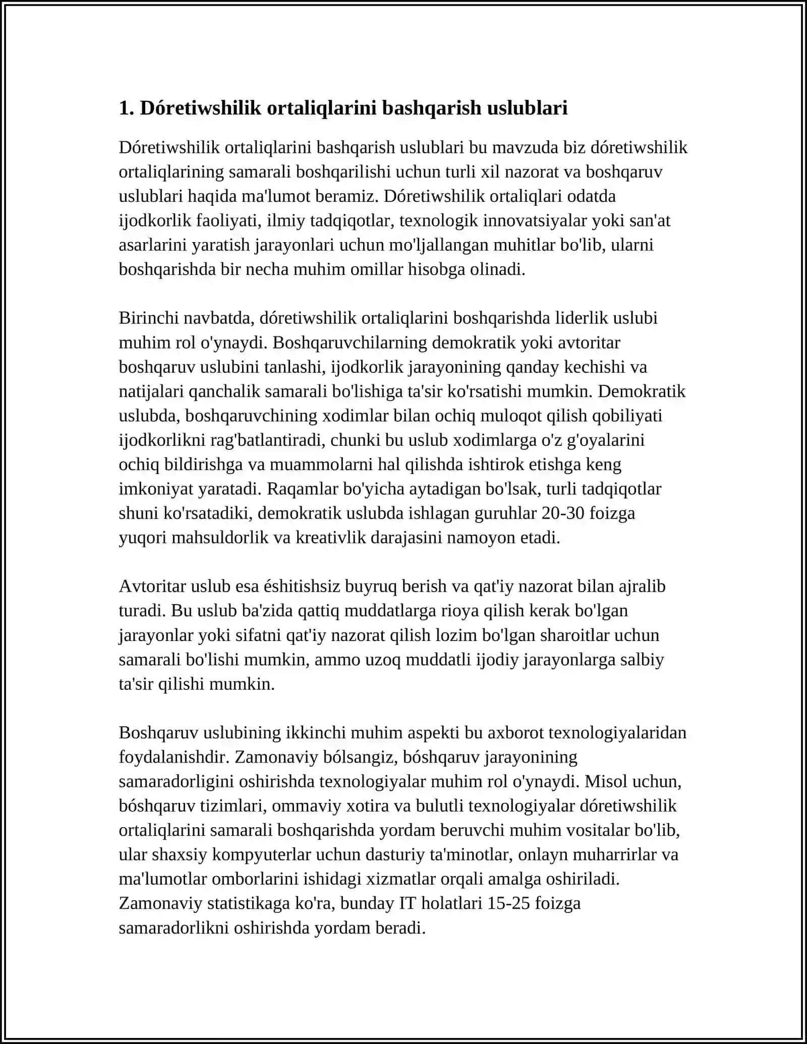 DÓRETIWSHILIK ORTALIQTI QÁLIPLESTIRIW 3