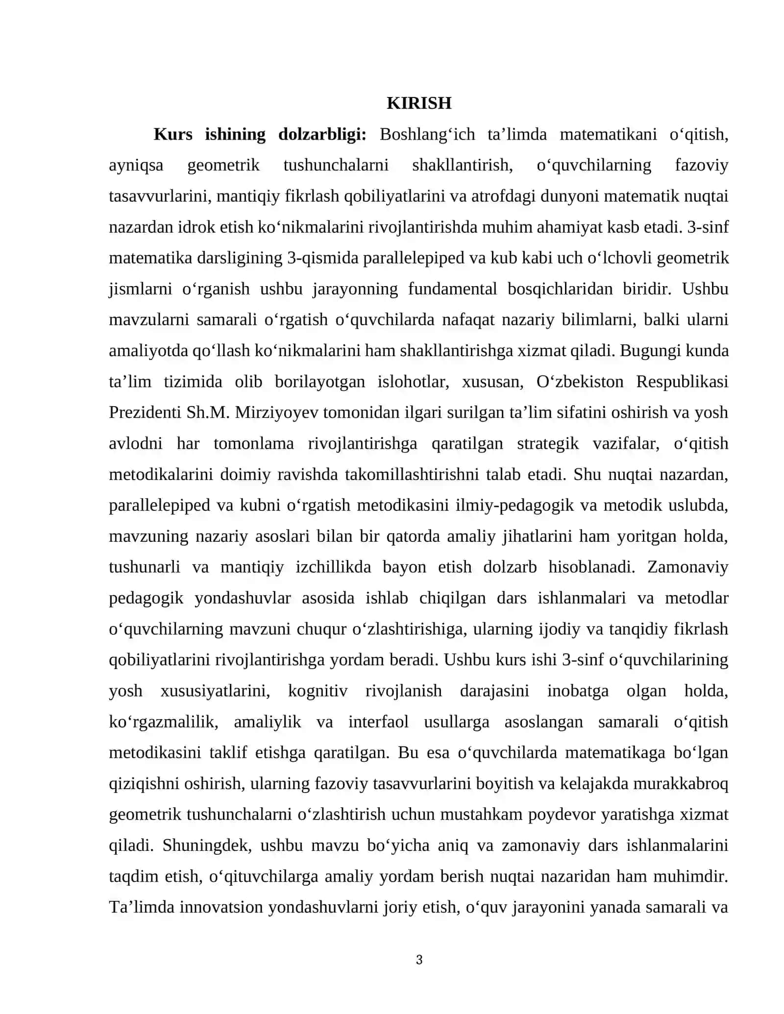 Parallelepiped va kubni o'rgatish metodikasi (3-sinf matematika darsligining 3-qism) 3