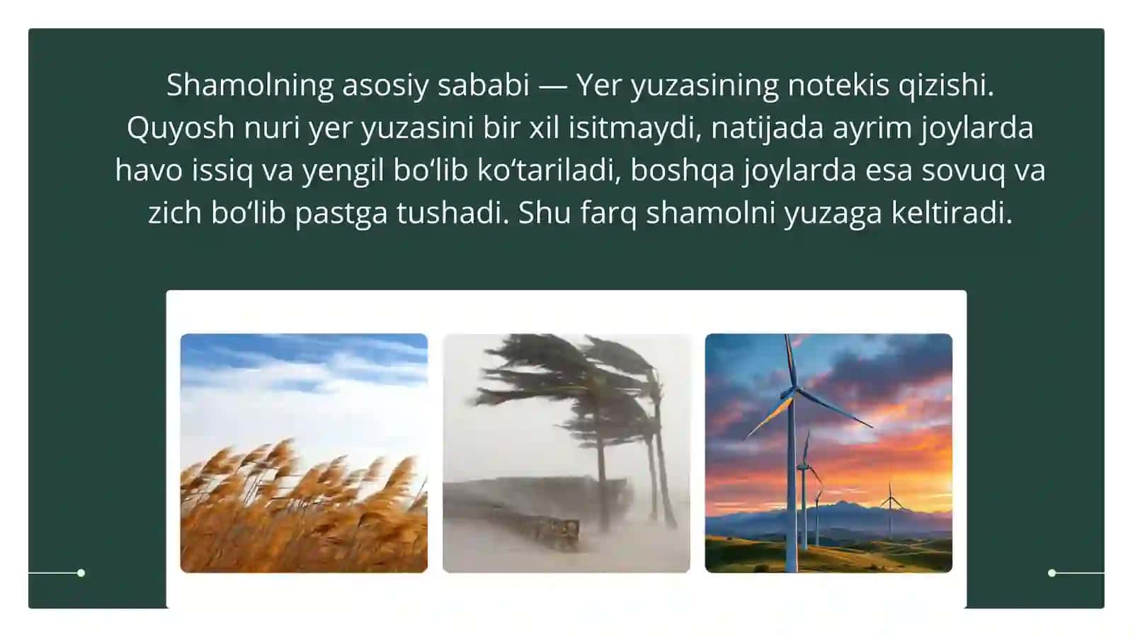 Shamollar, uning turlari, mahalliy va sayyoraviy shamollar 3