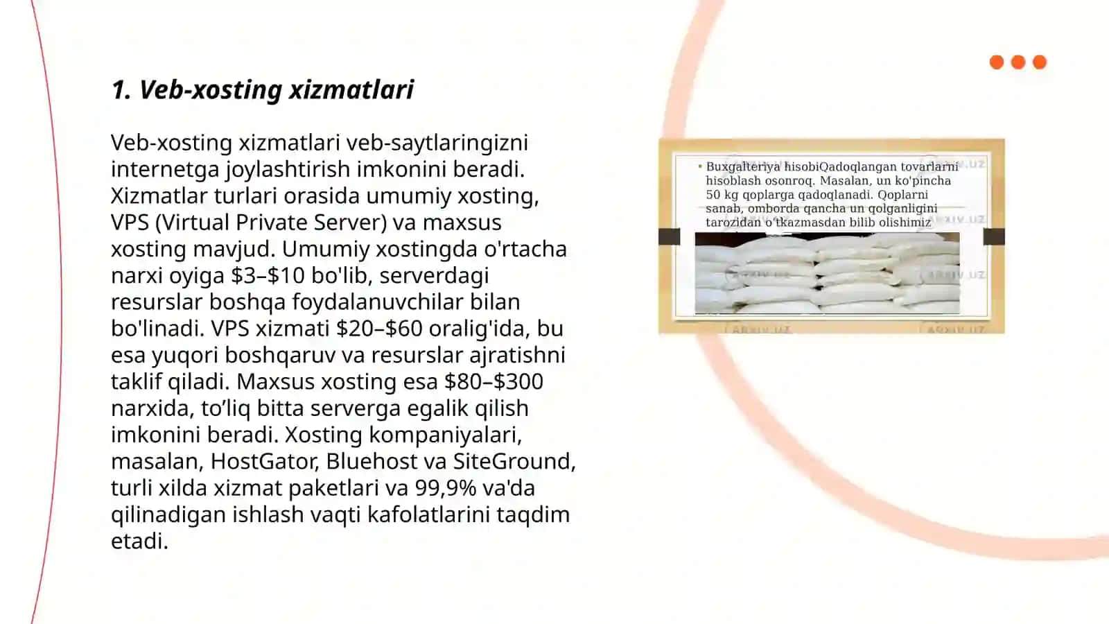Internet xizmatlari.Ularning turlari va vazifalari 3