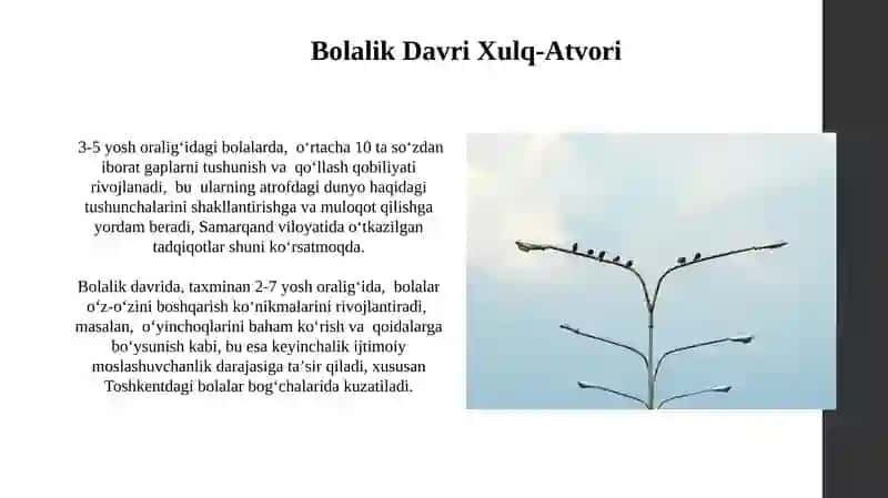 Bolalik Davri Xulq-Atvori 3