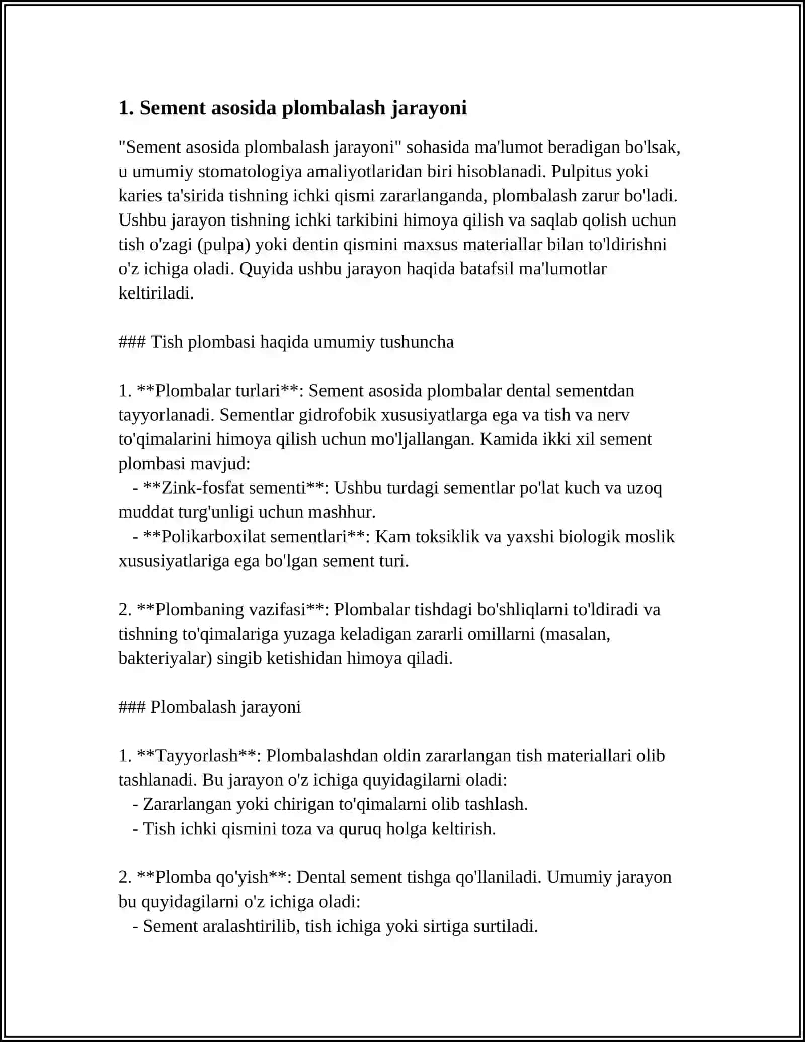 SEMENT ASOSLI PLOMBA ASHYOLARI. FASFAT ASOSLI PLOMBA SHYOLARI 3