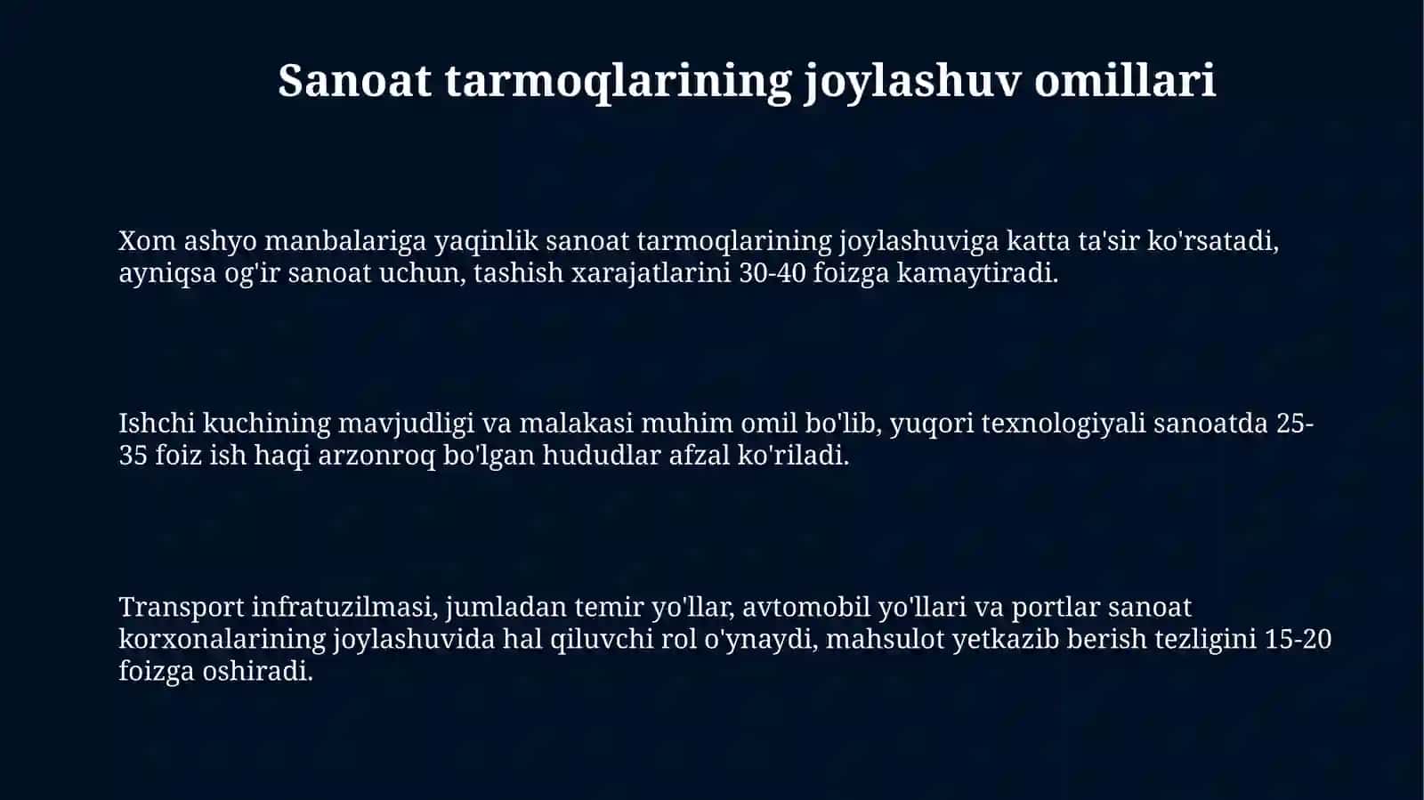 Sanoat tarmoqlarini joylashtirish 3