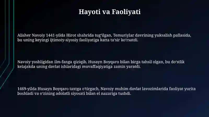 Alisher Navoiy: Hayoti va Ijodi 3