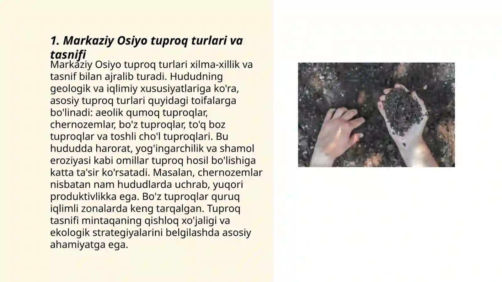 Markaziy Osiyoda joylashgan davlatlardagi tuproq holatini tahlil qilish 3