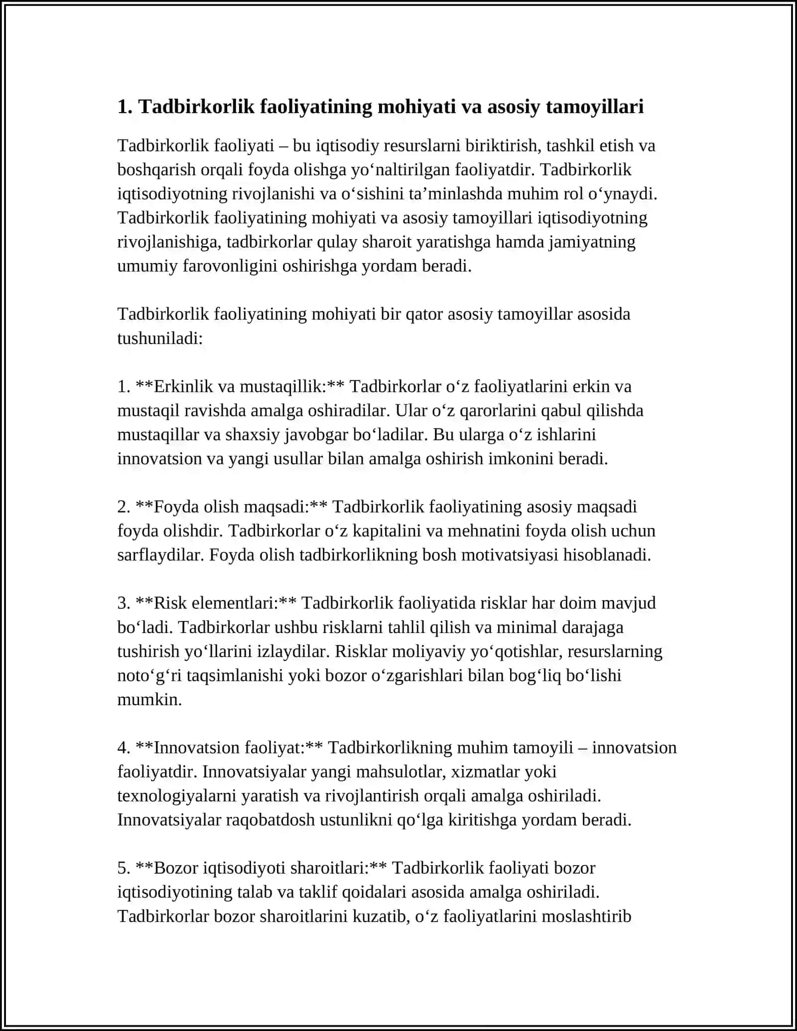 Tadbirkorlik faoliyati va tadbirkorlik kapitali 3