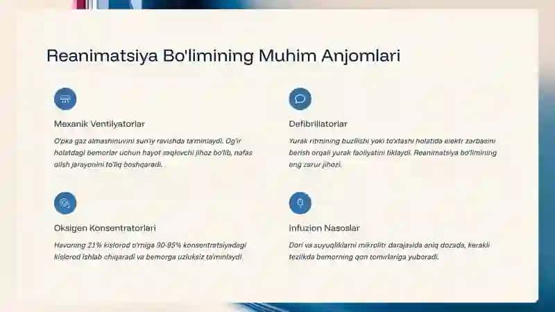 Xirurgiya va Reanimatsiya Bo'limlari: Asosiy Jihoz va Anjomlar 3