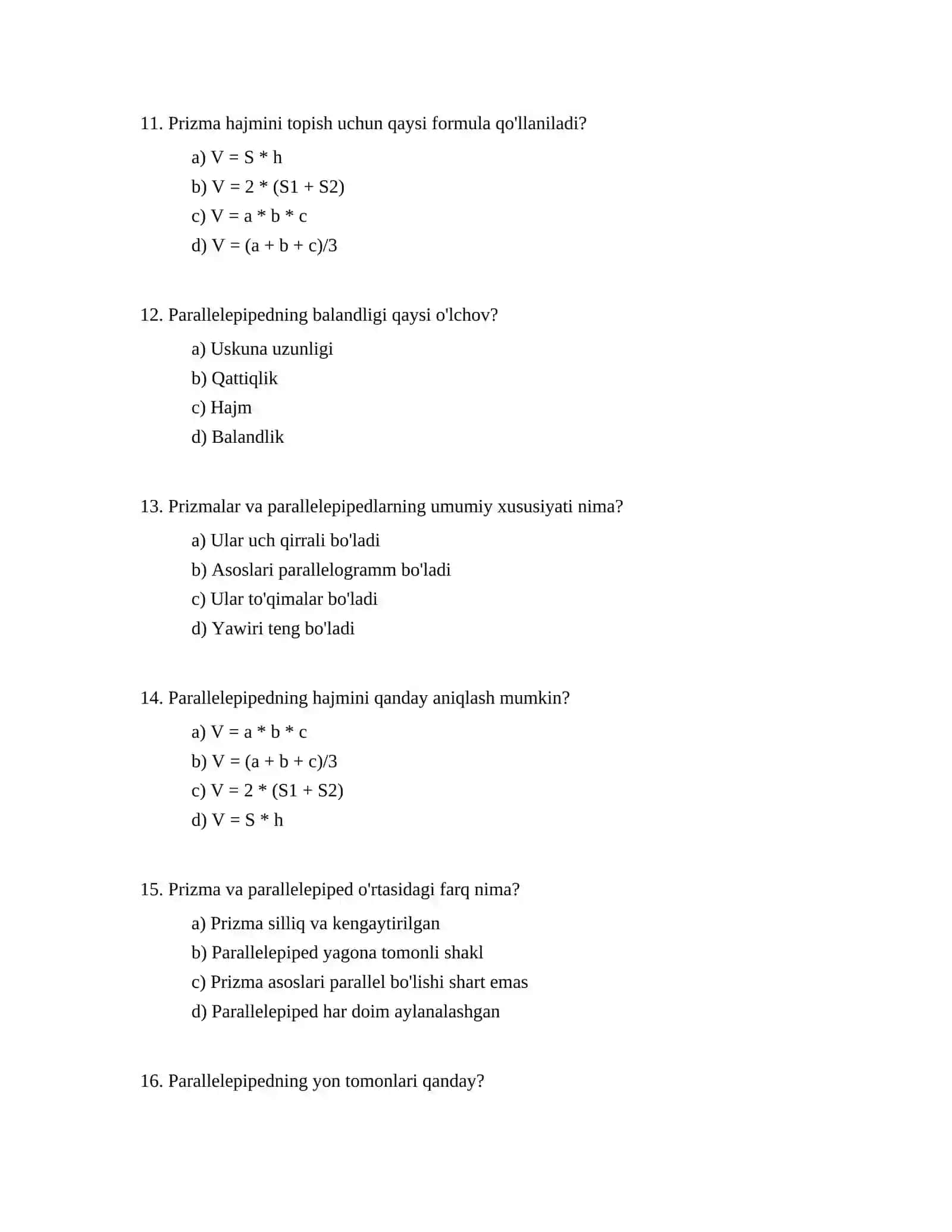 Prizma. Parallelepiped 3