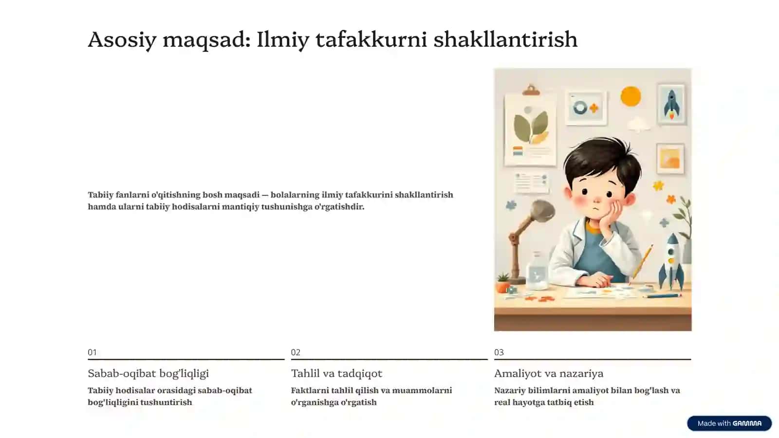 Boshlang'ich sinflarda tabiiy fanlarni o'qitish: Maqsad va vazifalar 3